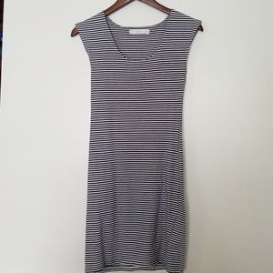 Minkpink blue and white stripes dress
